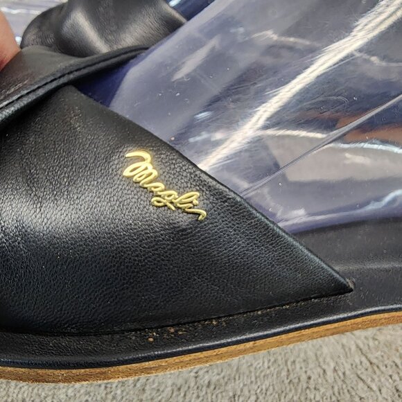 Brunomagli Shoes Womens Size 8.5 Black Leather Slip On Sandals *GUC* - Picture 2 of 12